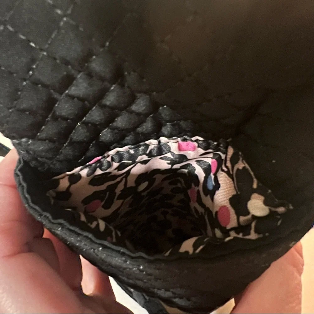 Vera Bradley Black Quilted Crossbody Cell Phone Bag